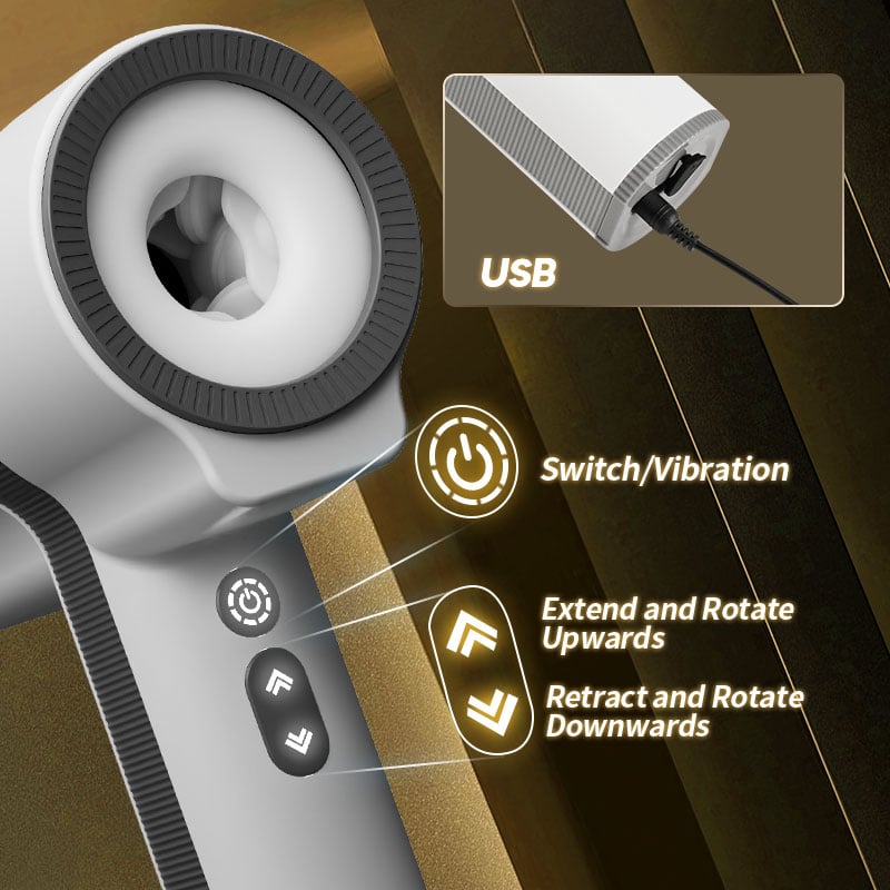 【Beginner’s Choice】PLAYER ONE Automatic 5 Telescopic Rotation 7 Vibrations to Voyeurism male sex toys