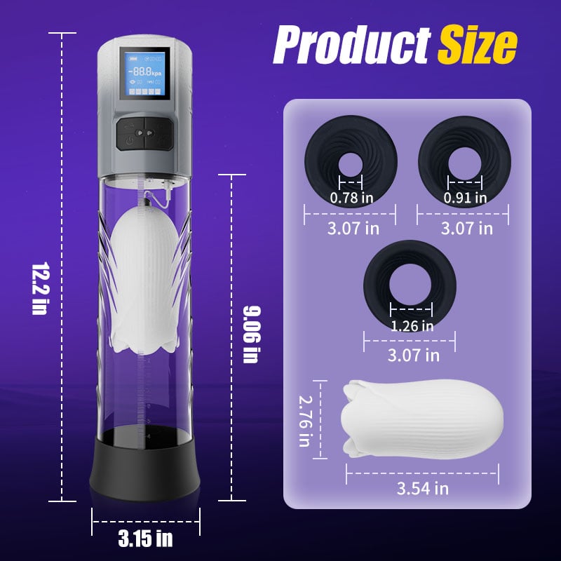 10 Vibrating & 6 Sucking Vacuum Penis Pump Male Penis Extender