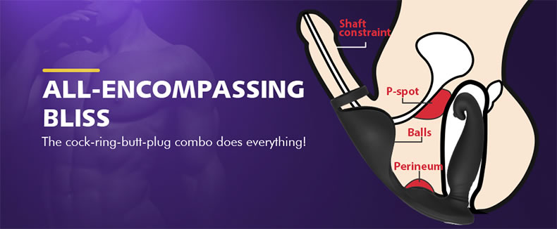S-HANDE Versatile Vibrating Remote Control Cock Ring Butt Plug Prostate Massager