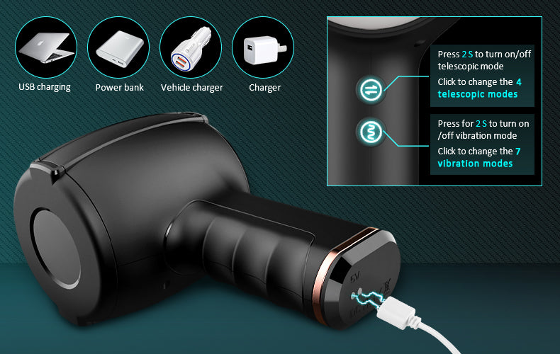 Aegis 8 Vibrating 5 Thrusting Handheld Masturbator Male Sex Toys