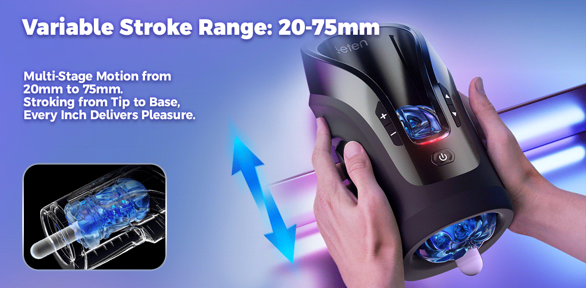 Leten Cannon King Mini 3D Fleshy Telescopic Vibrating Automatic Male Masturbator Blowjob Stroker