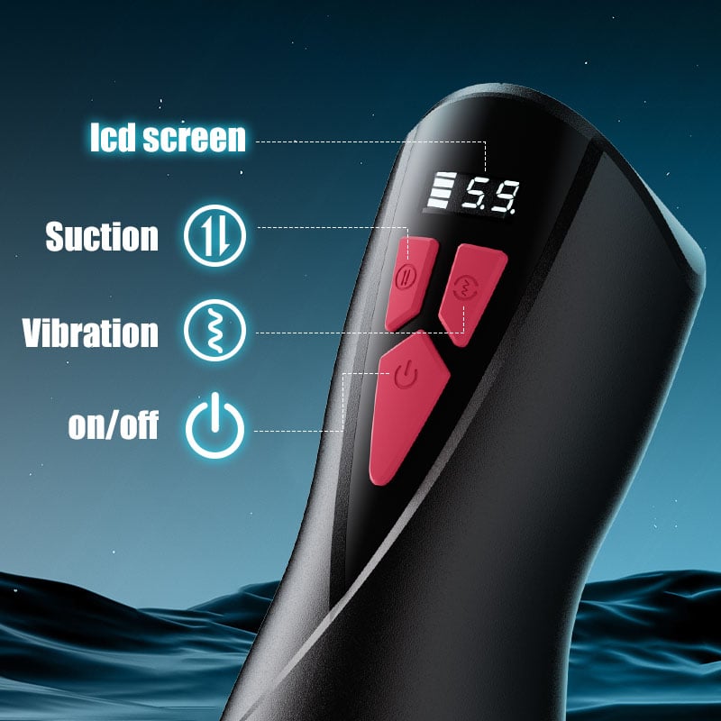 [5.91 IN Depth] Intimimate 5 Suction 9 Vibrations Masturbator Cup Male Masturbators