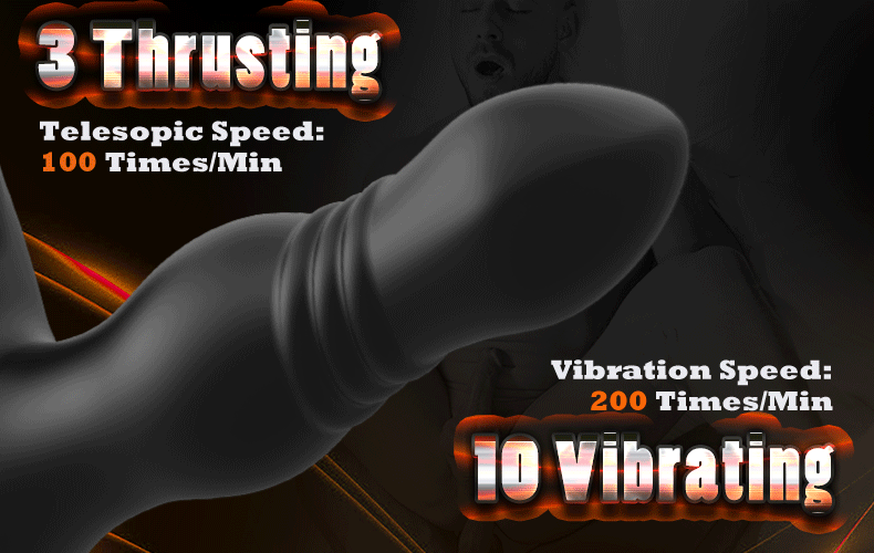 THOR 3 Thrusting 10 Vibrating Dual Cock Rings Prostate Massager