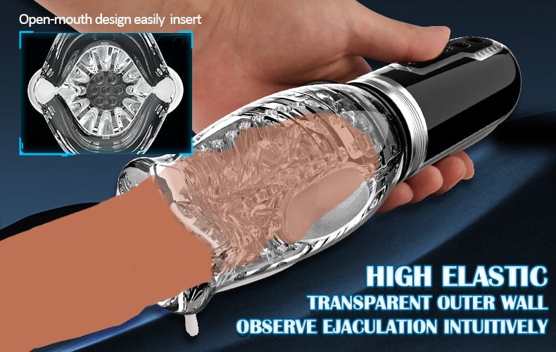 【Beginner’s Choice】Amber- 5 Telescopic Rotation Masturbation Cup 7 Vibrating Oral Sex Handheld Masturbator