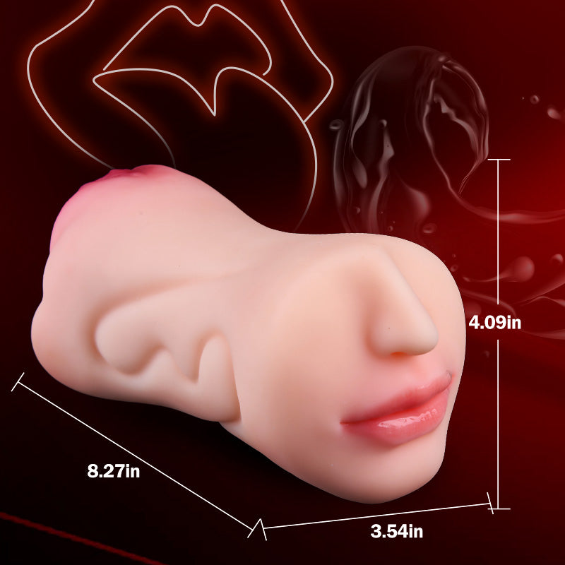 2 in 1  3D Textured Clitoris Oral Pocket Pussy 1.76 lbs