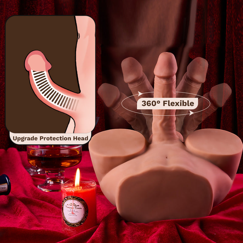 Austin 9.7 LBS Torso Male Sex Doll with Realistic Dildo and Testis Tight Hole Unisex Sex Toy