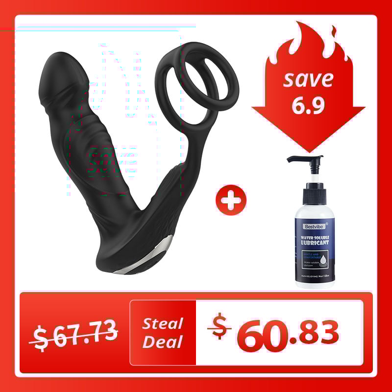 Asura App Control  Wiggling & Tapping Prostate Massager with Dual Cock Rings