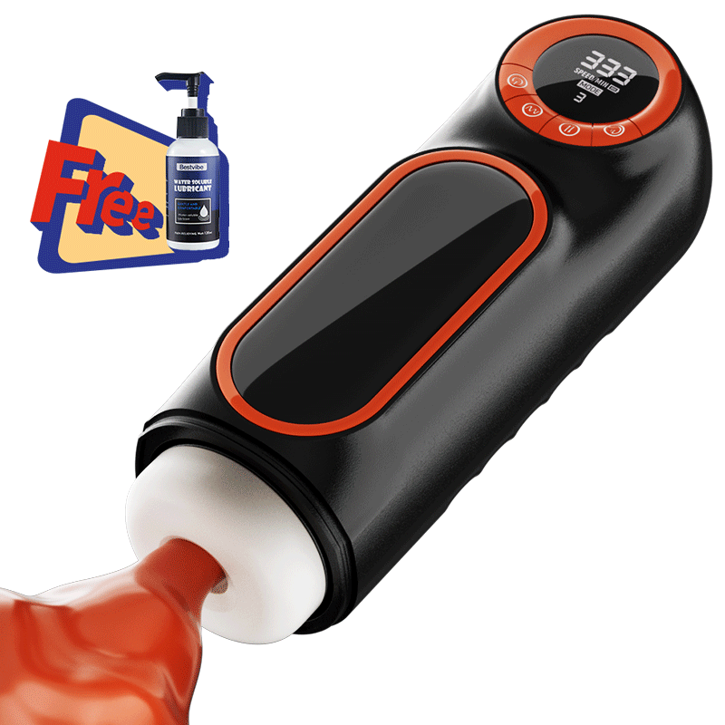 [Free Lube] LCD Sucking Thrusting Vibrating Male Masturbator male sex toys