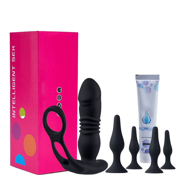 6 in 1 Prostate Massager Anal Plug Set with Lubricant