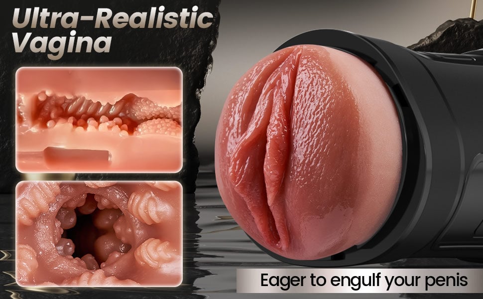 [7 Days! Free Delivery] Challenger - 10 Vibrations  5 Suctions  Ultra-Realistic Vagina  Simulated Masturbator