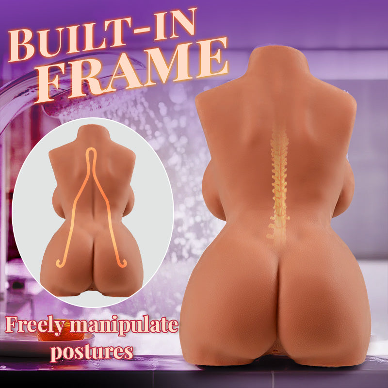 【Free Lube！！】10.7 lbs Brown Teardrop Boobs Realistic Masturbator