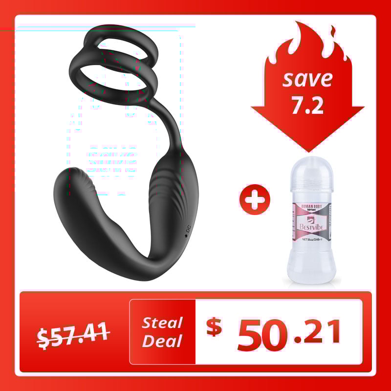 Leonard-360° Rotating Vibrating Wearable Prostate Massager with Dual Cock Ring
