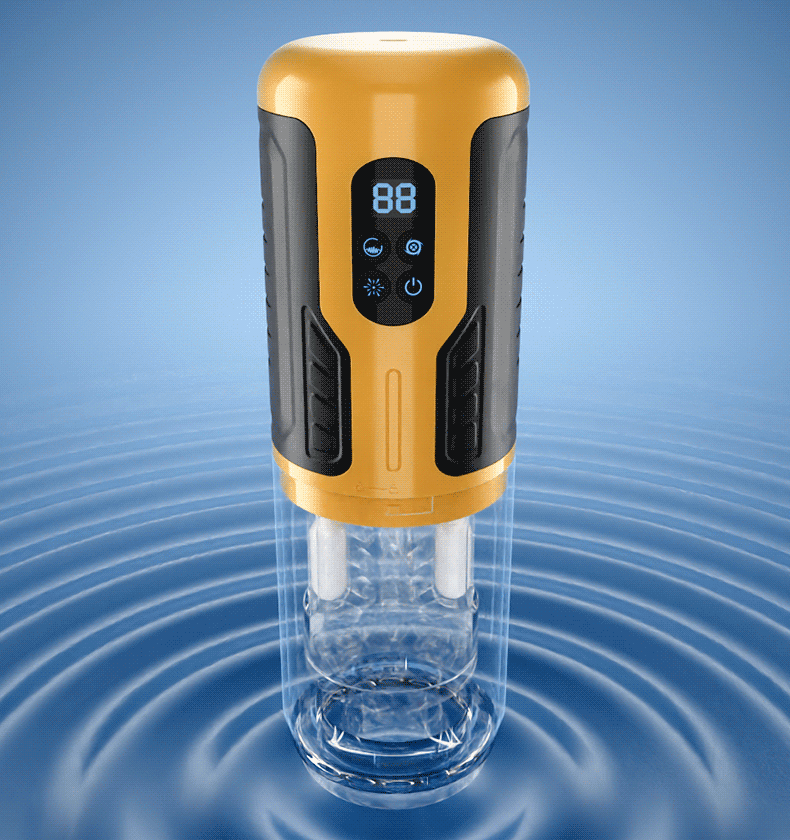 Spark - Amber Flash 3 Thrusting & Rotation 7 Vibration Masturbator Adult Sex Toys For Men