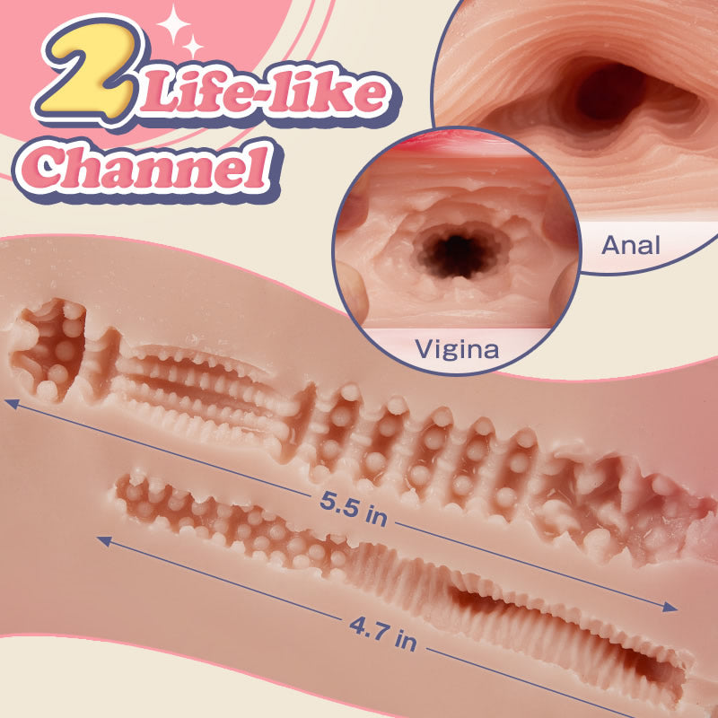 Sylvia 3.6Lb 10 Vibrating Realistic Butt with Life-like Boobs Vagina Anal Male Masturbator