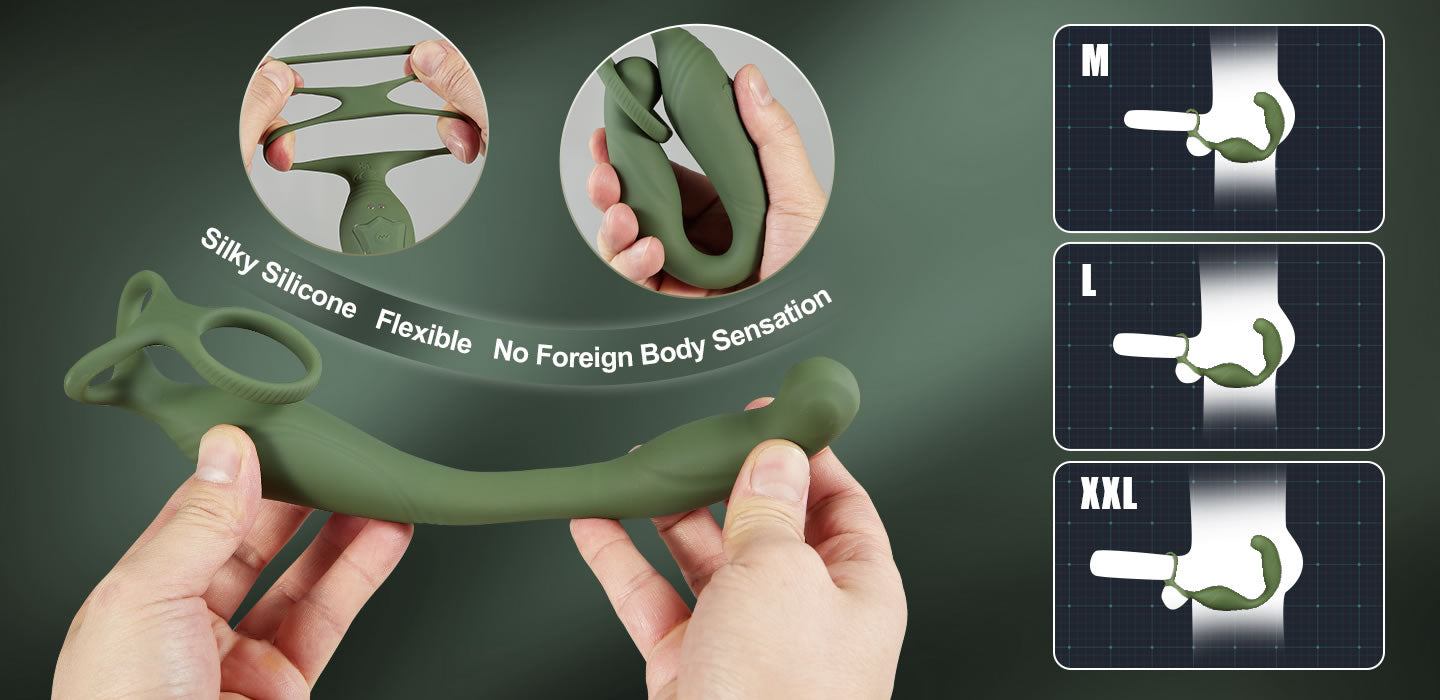 【Pro-Safety Silicone Series】Vibrating Prostate Massager For Couple Gay Pleasure with FREE Lube