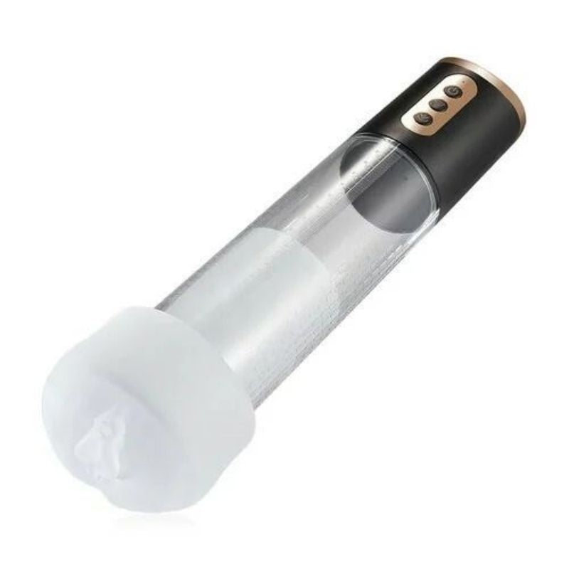 2 in 1 4 Sucking Transparent Penis Enlargement Pump with Lifelike Sleeve