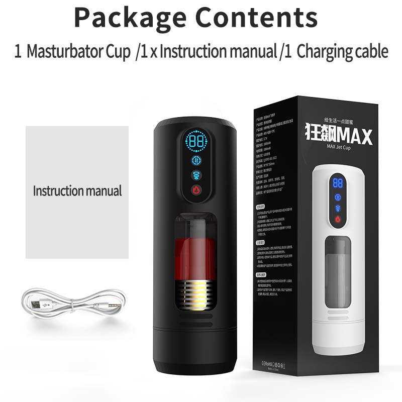 9-Frequency Telescopic Vibration Sucking Heated Aircraft Male Stroker