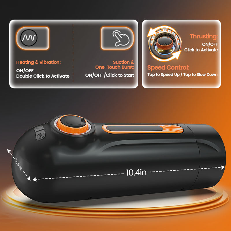 [5.7 IN Depth] 6 IN 1-10 Vibrating & Thrusting Fleshlight 4 Sucking Sex Toy Male Maturbator