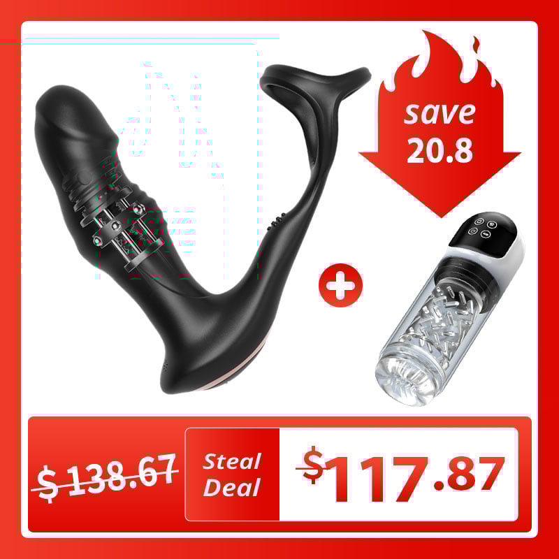 Blossom - 9 Wriggling Swaying Male Prostate Toy with Big Glans