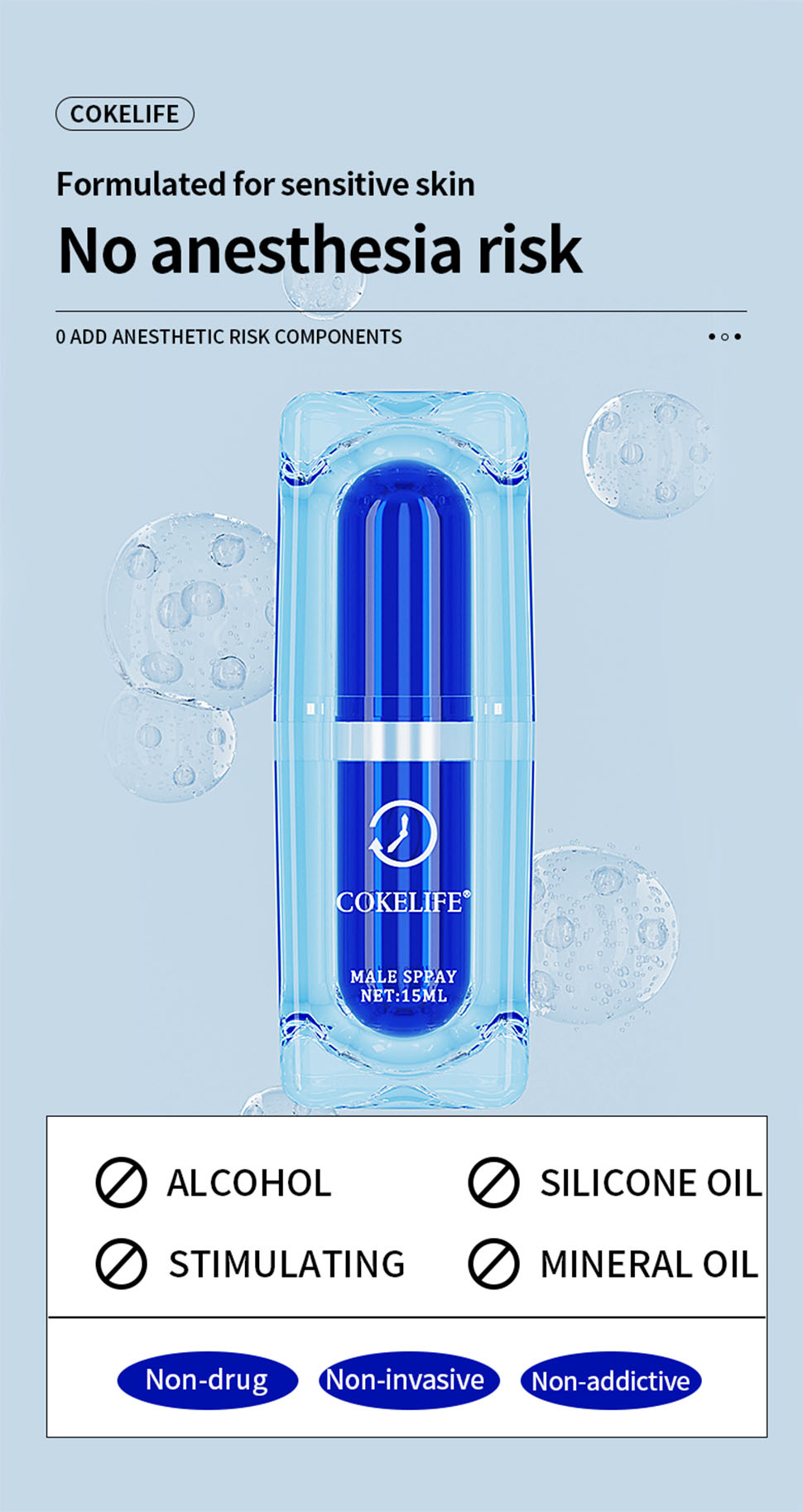 Desensitizing 30 Minutes Delay Spray Gentle Non-irritating 0.51 Fl Oz Male Climax Control