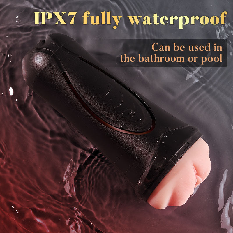 【6.5 IN Depth】Pressure Palm 10 Vibrations Realistic Labia Vaginal Pressure IPX7 Waterproof Electric Masturbator Pocket P