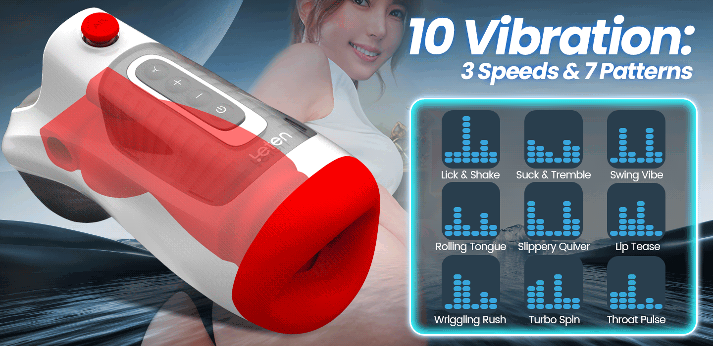 Leten 10 Vibration Deep Throat Air Control Vacuum Sucking Blowjob Masturbator