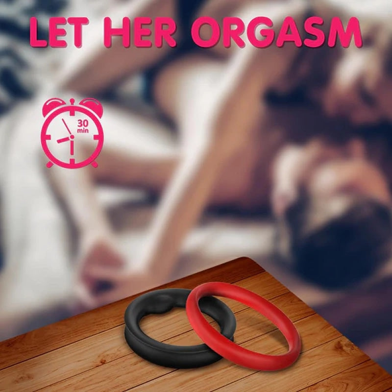 Harles 1.5 Inch Premium Stretchy Longer Harder Stronger Erection Cock Ring Set 3 Pieces