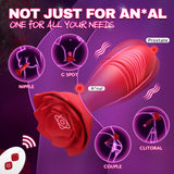Rose Sex Toy Anal Plug APP Thrusting Vibrators, Remote Control Anal Sex Toy