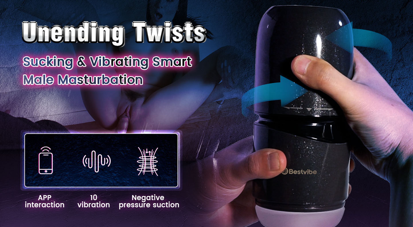 Vacuum Suction Vibration App-Controlled Male Masturbator