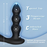 Olan 3 Progressive Beads Low Noise 10 Vibrating Prostate Massager Butt Plug with Cock Ring