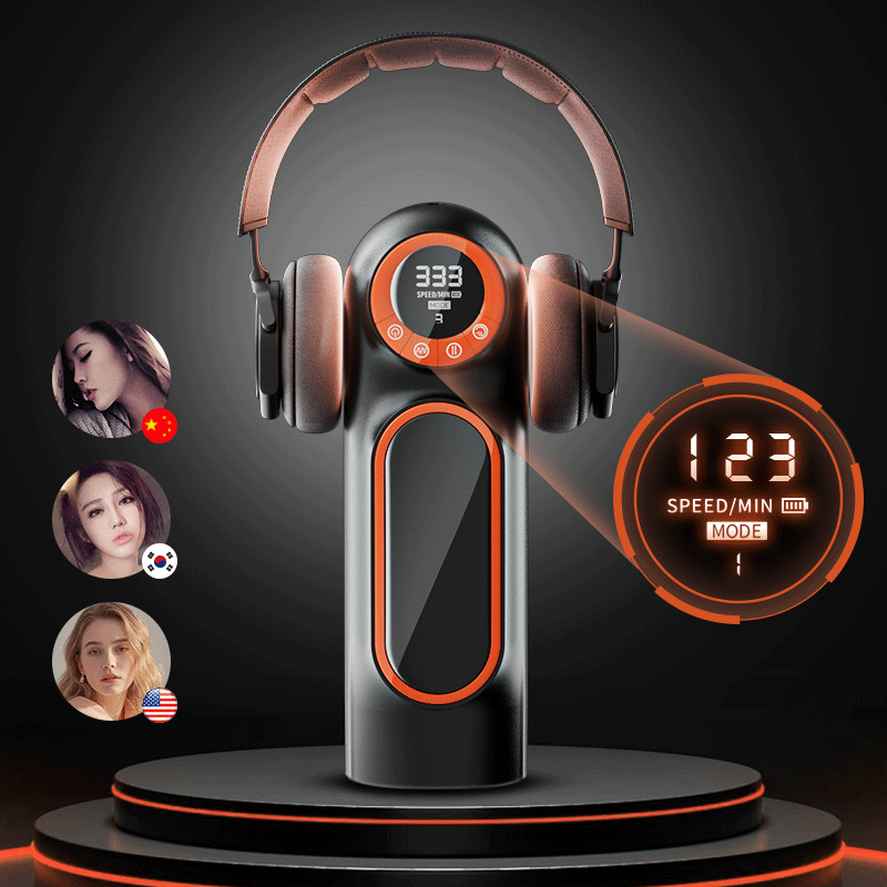 [Free Lube] LCD Sucking Thrusting Vibrating Male Masturbator male sex toys