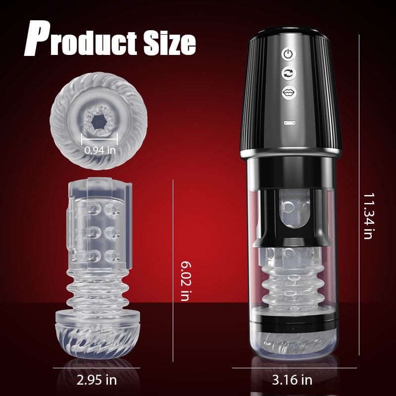 5 Rotating 5 Sucking 7 Vibrating Masturbator & Training 2 IN 1 Adult Toys