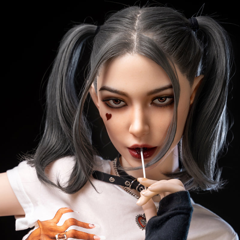 Bridget 173cm Big Tits Cool Girl Sex Doll Harley Quinn Movable Jaw【Silicone Head + Tpe Body】