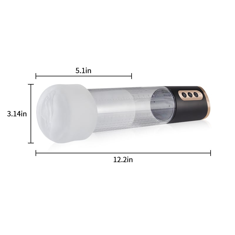 2 in 1 4 Sucking Transparent Penis Enlargement Pump with Lifelike Sleeve