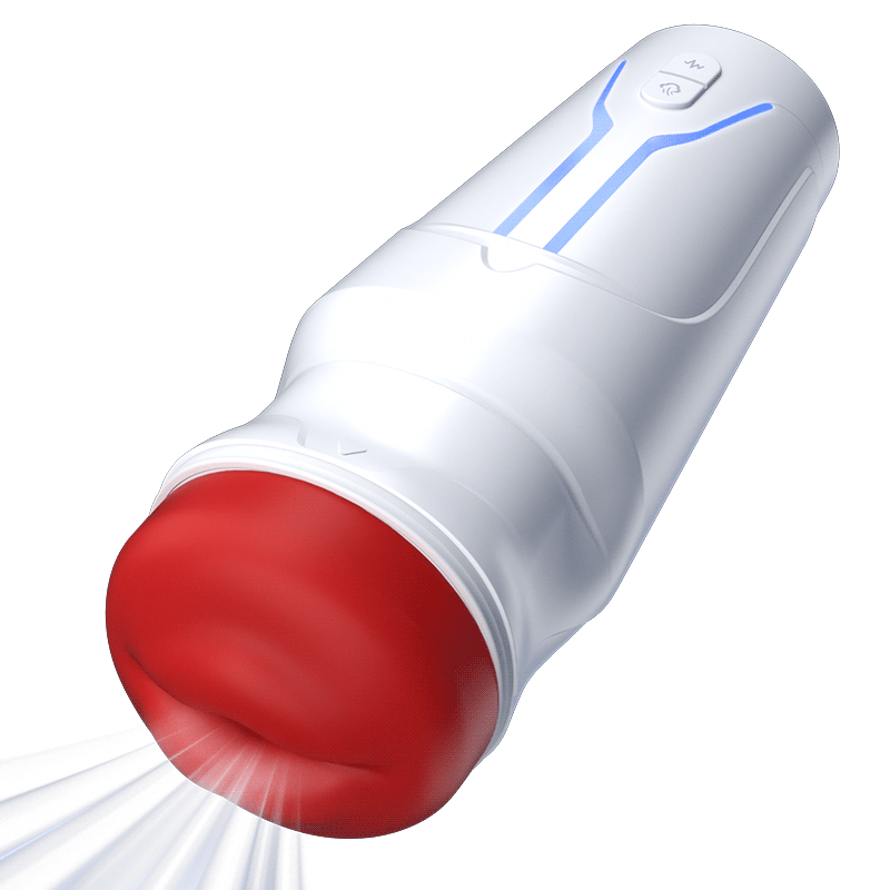 [6.35 IN Depth] F01 Valkyrx 6 Suction 9 Vibration Red Lip Extra Weight Inner Sleeve Masturbators