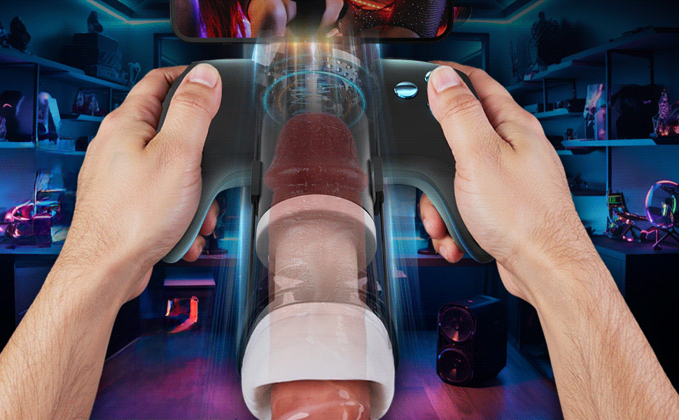 [7-Day Free Shipping] Turbo 10-Mode Explosive Thrusting Stroker - Immersive Gamepad Design with Phone Holder