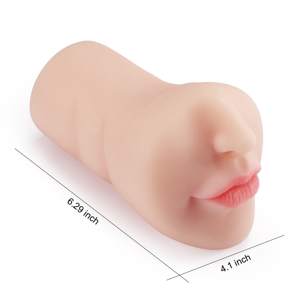 White Skin Red Lip Deep Throat Stroker