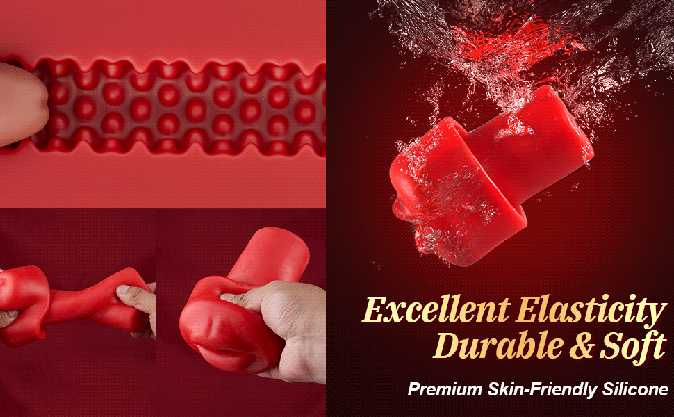 Red Fury Armour – 6 Suctions Penis Pump with Lifelike Mouth & Textured Tunnel