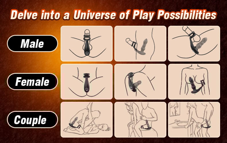 THOR 7 Thrusting & Vibrating Prostate Massager with Double Cock Rings
