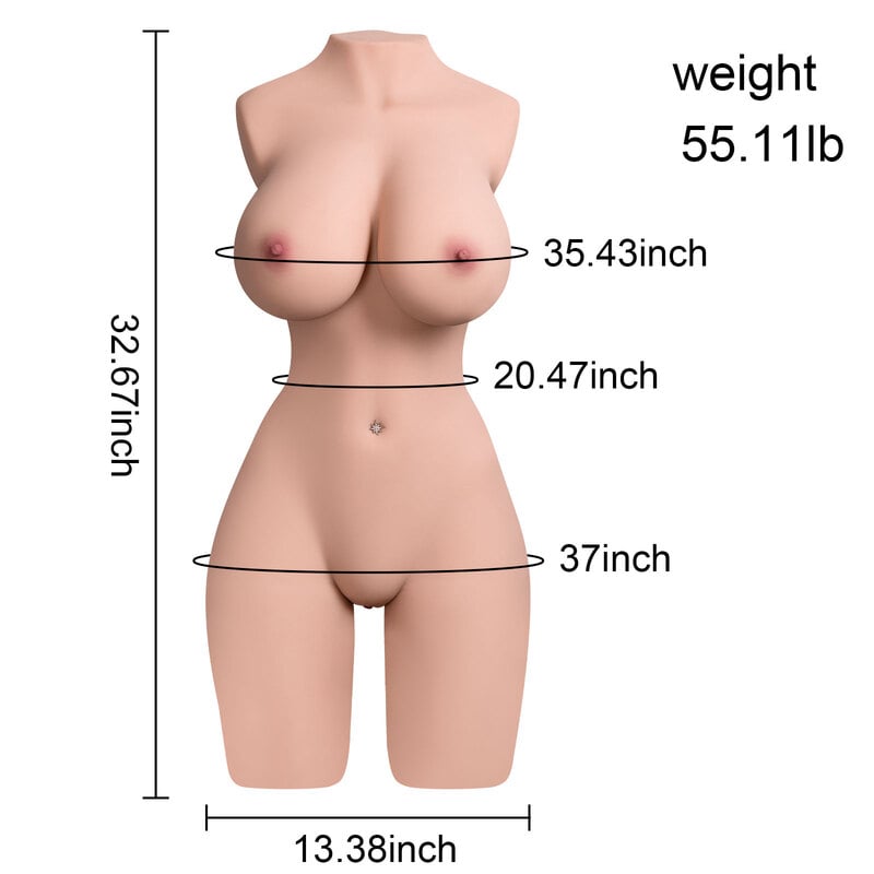 【Electric Sex Torso】Wallis 1:1 Sex Torso&Doll 55.11lbs Tpr Material Has High Elasticity And Real Touch
