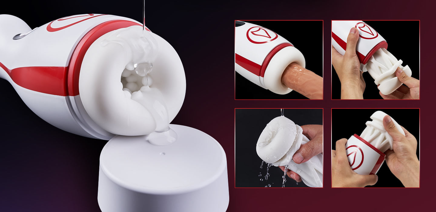【FREE SHIPPING】Kama 7 Adjustable Sucking Vibrating Deepthroat Blowjob Masturbator Pocket Pussy