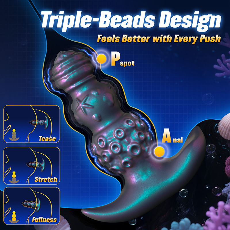 Starfish - 9-Frequency Vibration With Marine Elements Silicone Anal Toy