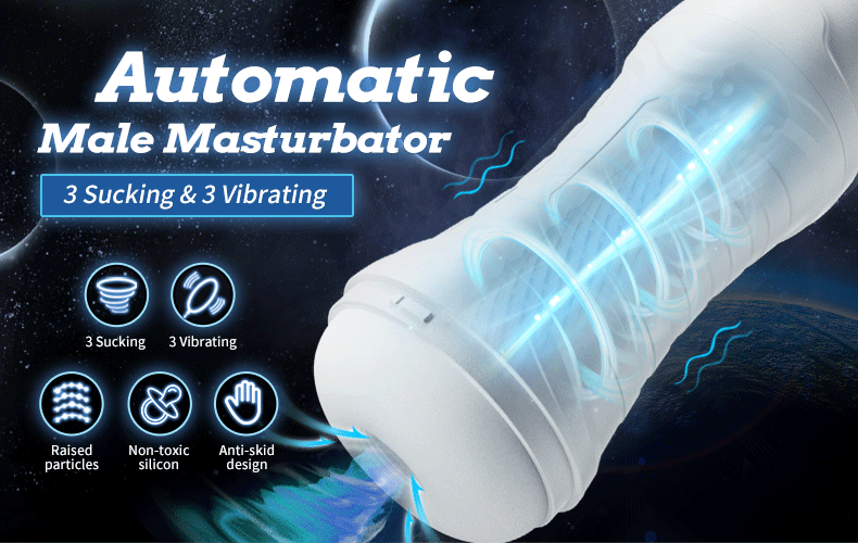 3 Sucking and Vibrating Masturbator Electric Pocket Pussy Male Stroker Toy