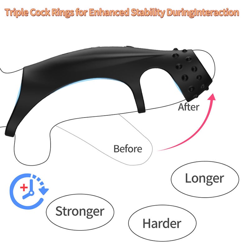10 Vibrating Cock Ring with G-spot Stimulation and Remote Control