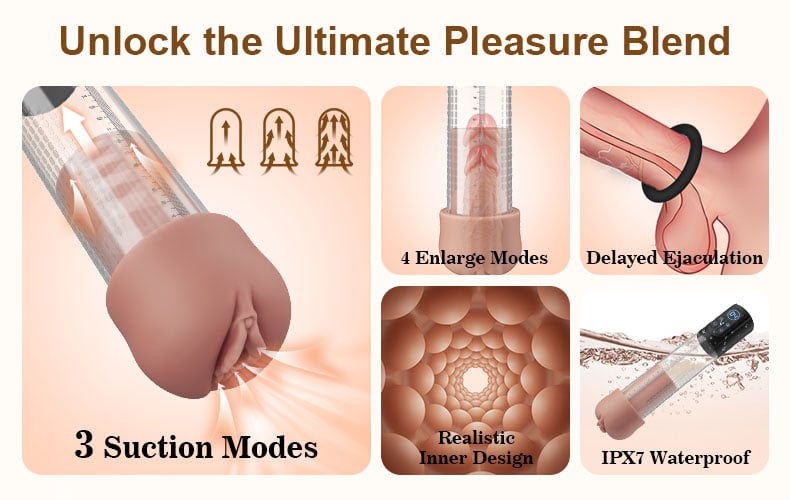 3-in-1 Design 3 Vacuum Suction Automatic Suction Penis Pump