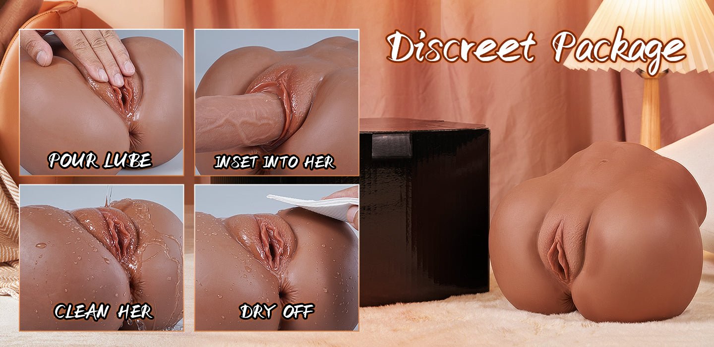 【15% OFF CODE: BV50】 Mariane 6.23LBS Browned Caramel Sexpot Dual-Tunnel Realistic Anal Clitoris Male Masturbator