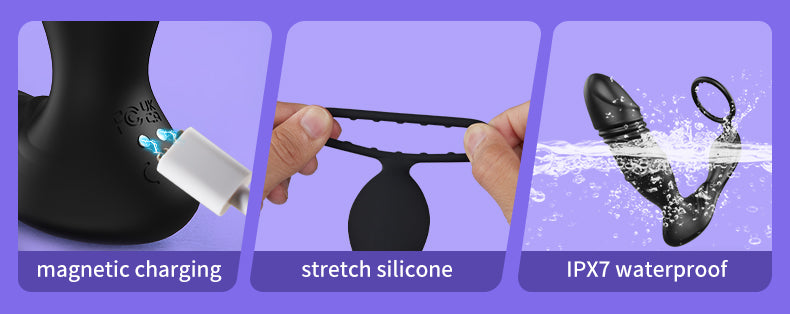 Mason - APP Control Thrusting Vibrating Prostate Massager Cock Ring with Raised Dots