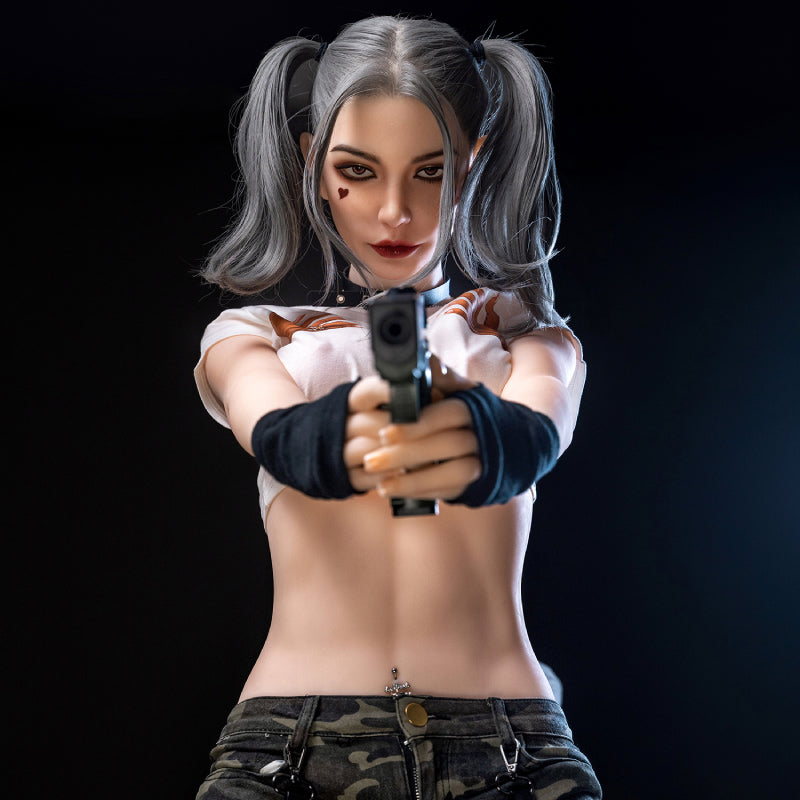 Bridget 173cm Big Tits Cool Girl Sex Doll Harley Quinn Movable Jaw【Silicone Head + Tpe Body】