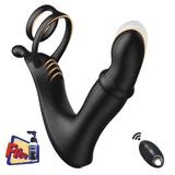 【Free Lube】Thrusting Prostate Massager With Double Cock Rings Non-Toxic & Worry-Free