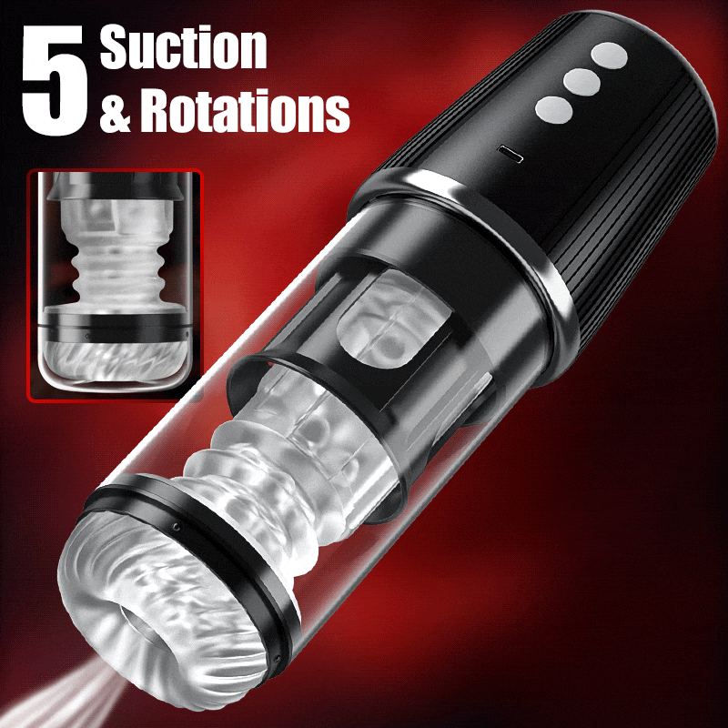 5 Rotating 5 Sucking 7 Vibrating Masturbator & Training 2 IN 1 Adult Toys